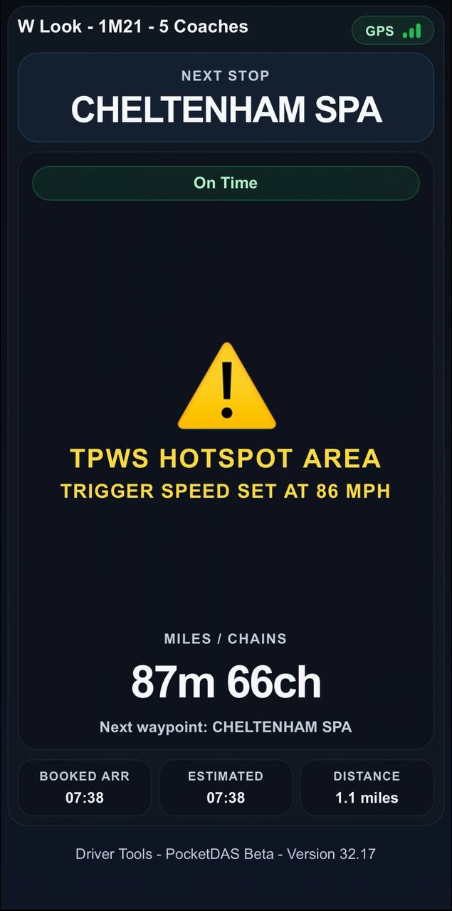 PocketDAS running screen